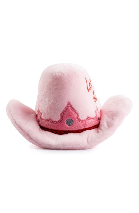 Cowgirl Hat Plush Dog Squeaker Toy