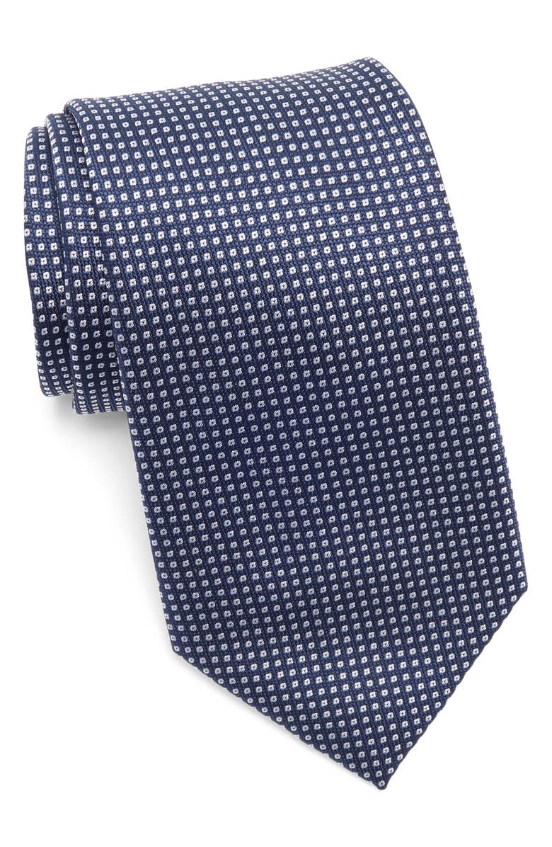 TOM BAINE Geo Jacquard Tie, Main, color, Navy