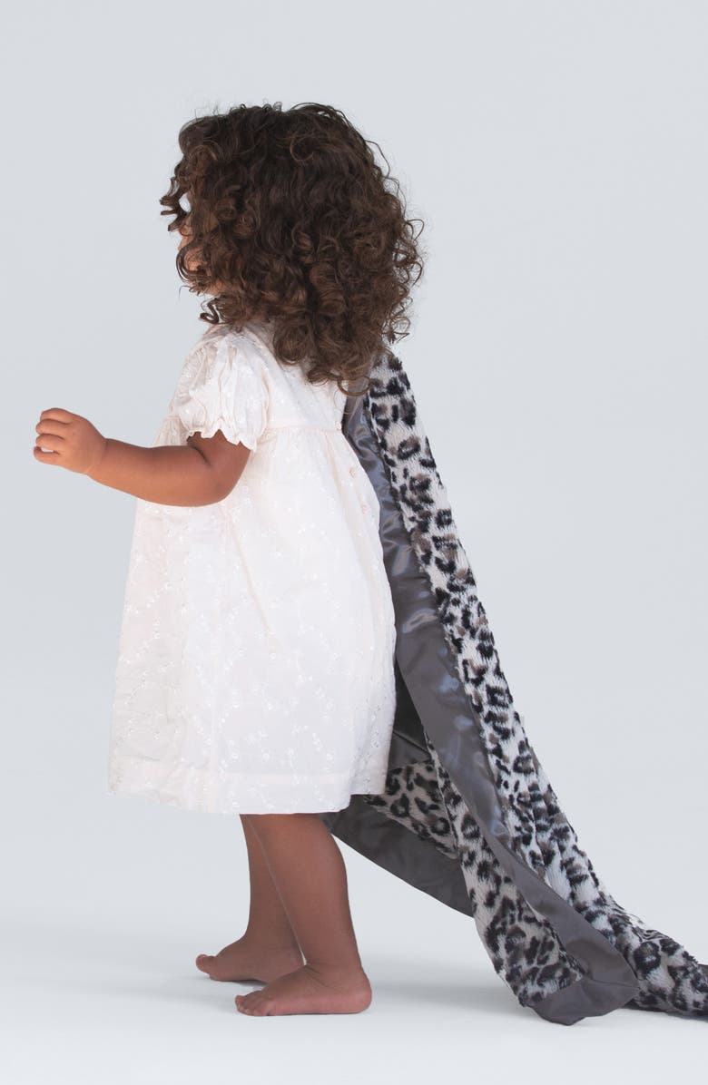 Little Giraffe Luxe Leopard Faux Fur Blanket, Alternate, color,