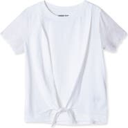 Lands' End Girls Flutter Eyelet Sleeve Top