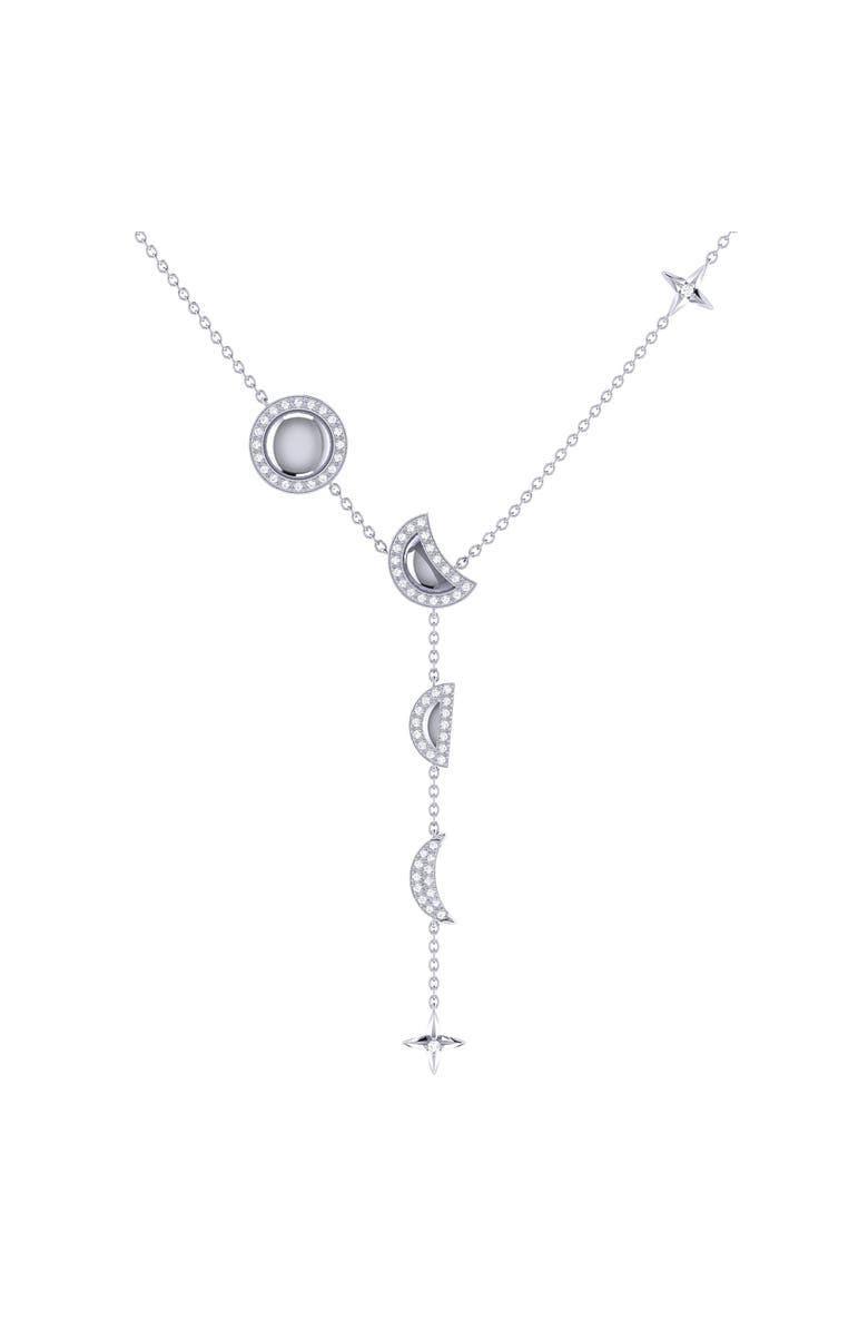 LuvMyJewelry Moon Stages Sterling Silver Diamond Necklace, Main, color, 