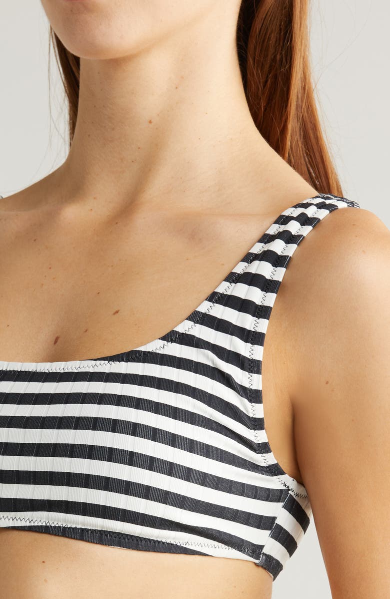 Solid & Striped The Elle Bikini Top, Alternate, color, Blackout X Marshmallow