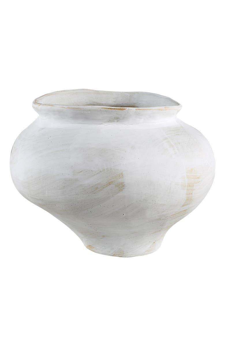 Renwil Terracotta Vase, Main, color, White