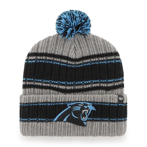 Men's '47  Graphite Carolina Panthers Rexford Cuffed Knit Hat with Pom