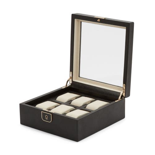 Wolf Palermo 6 Pc Watch Box In Black
