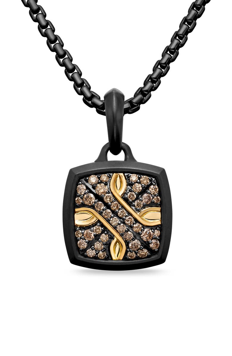 David Yurman Armory Pavé Cognac Diamond Amulet Pendant, Main, color, 