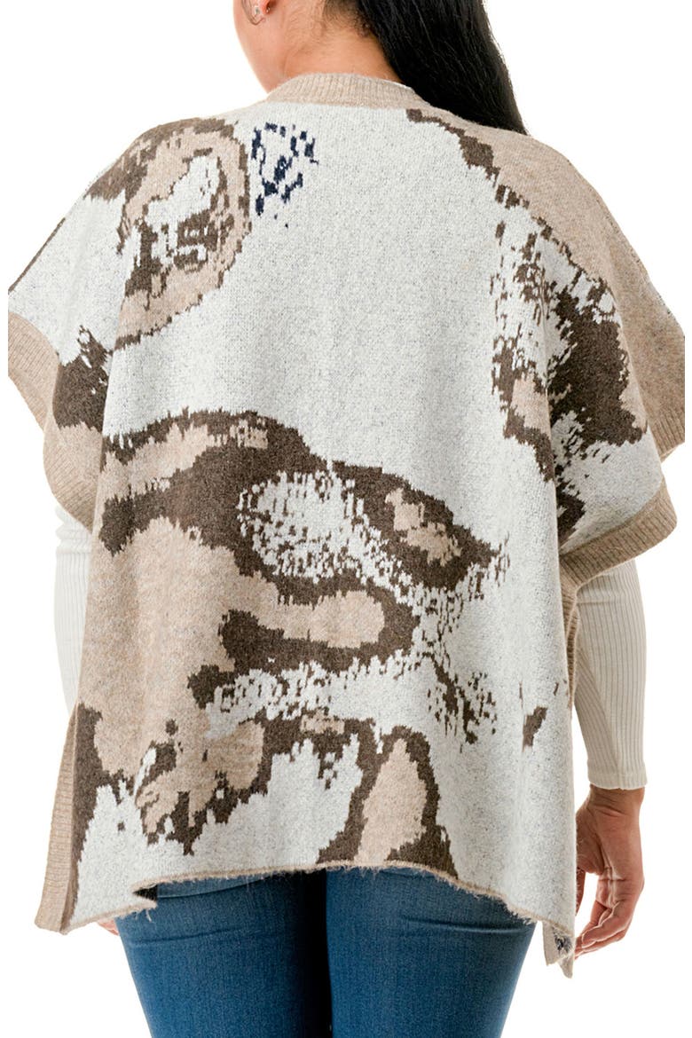 Abstract Dolman Sleeve Knit Ruana, Alternate, color, TAN