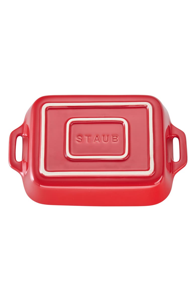 Staub Rectangular Ceramic Dish, Alternate, color, Cherry