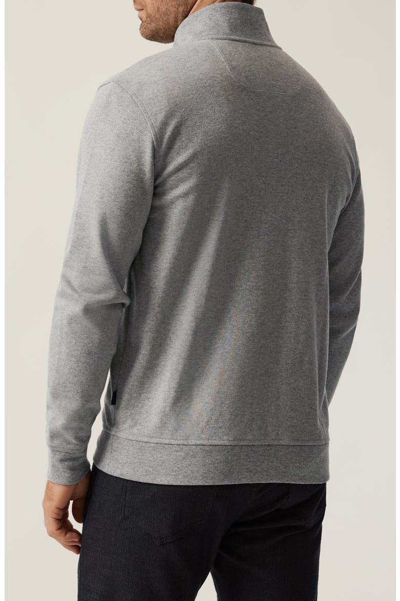 Mock Neck PIma Cotton Zip Jacket, Alternate, color, GREY MELANGE