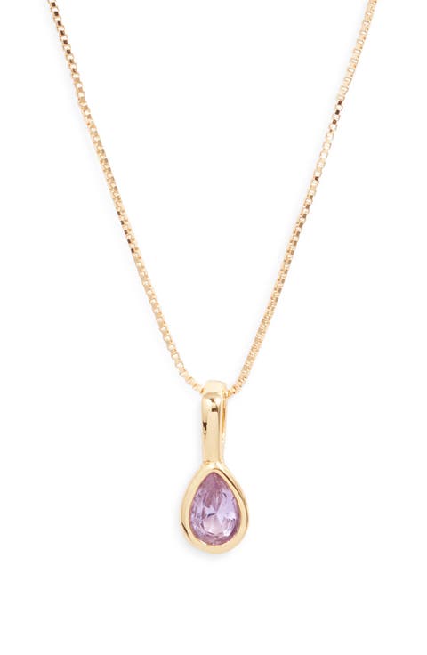 Teardrop Birthstone Pendant Necklace