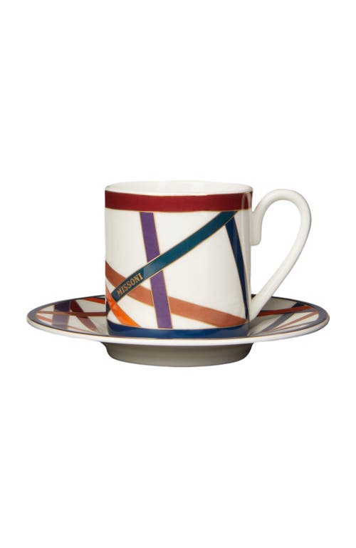 Missoni Home Nastri Set Of 2 Coffee Cups & Saucers In Multi