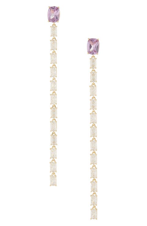 Cubic Zirconia Linear Drop Earrings