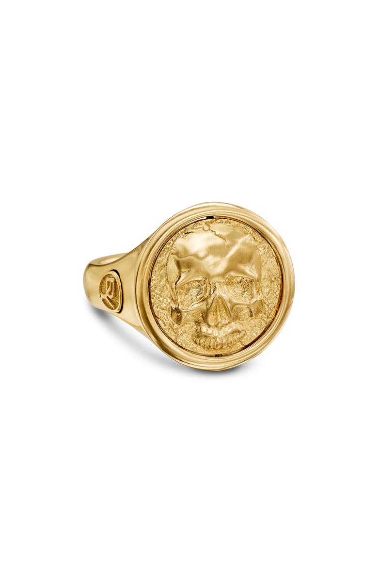 David Yurman Men's Life & Death Signet Ring, Main, color, 18K Yellow Gold