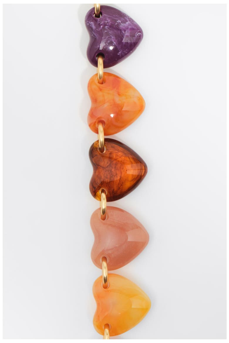 Resin Hearts Necklace, Alternate, color, BROWN
