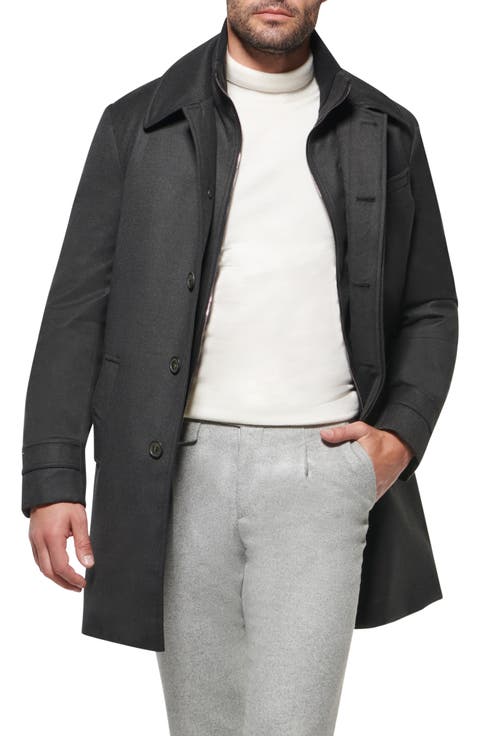 Waterproof Virgin Wool & Silk Down Coat with Removable Bib