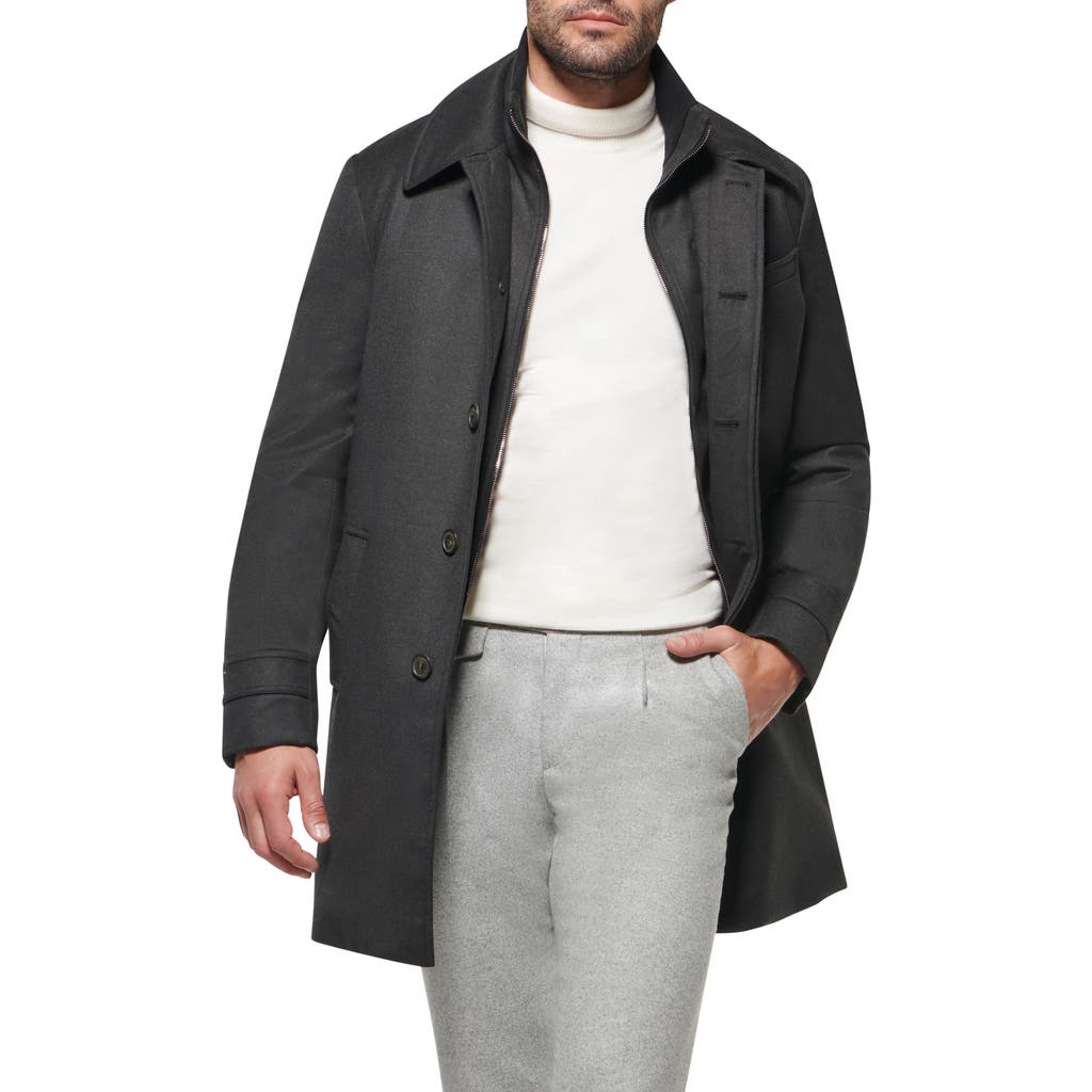 Norwegian Wool Waterproof Virgin Wool & Silk Down Coat with Removable Bib in Dark Graphite  product