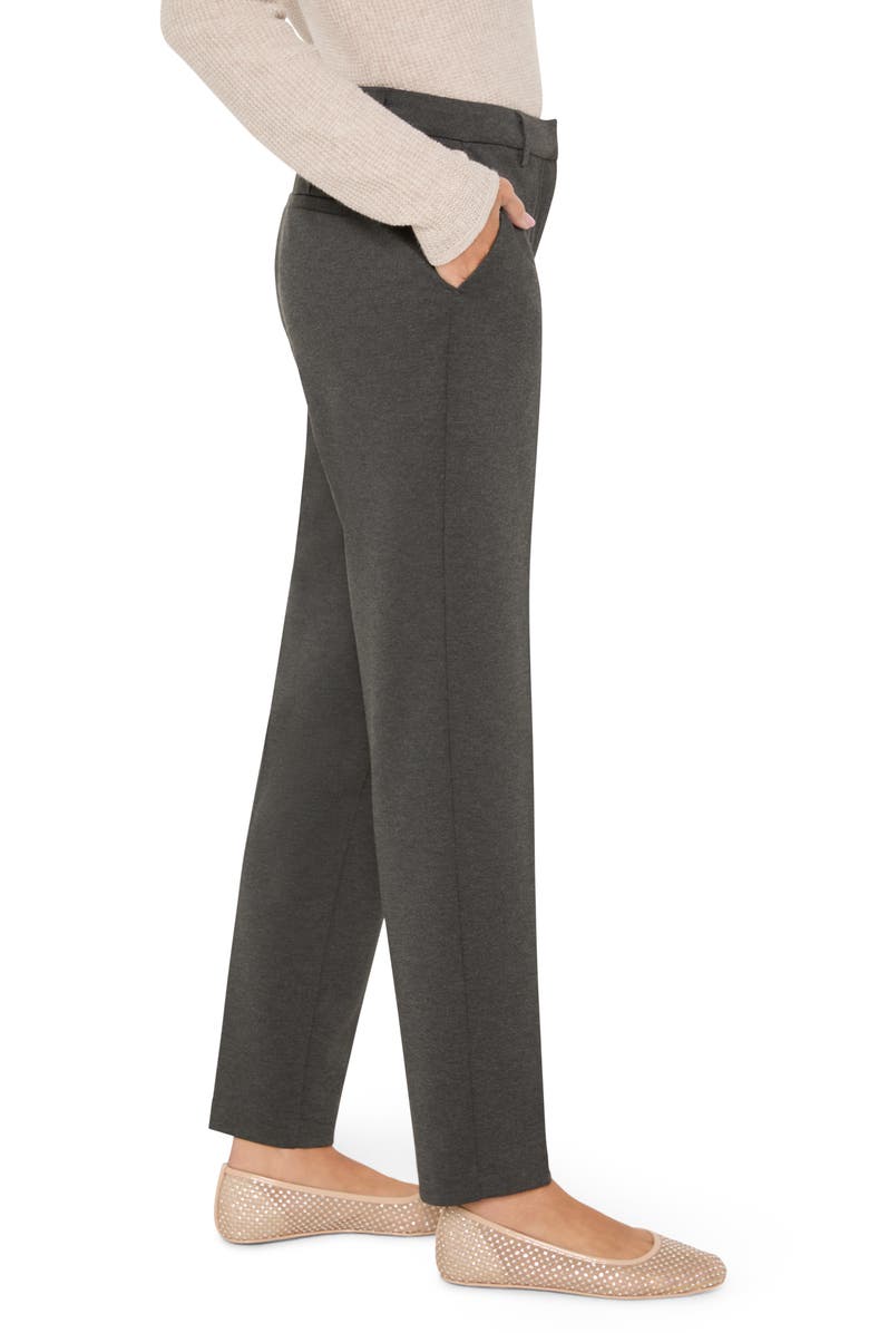 NIC+ZOE Ponte Straight Leg Pants, Alternate, color, Charcoal