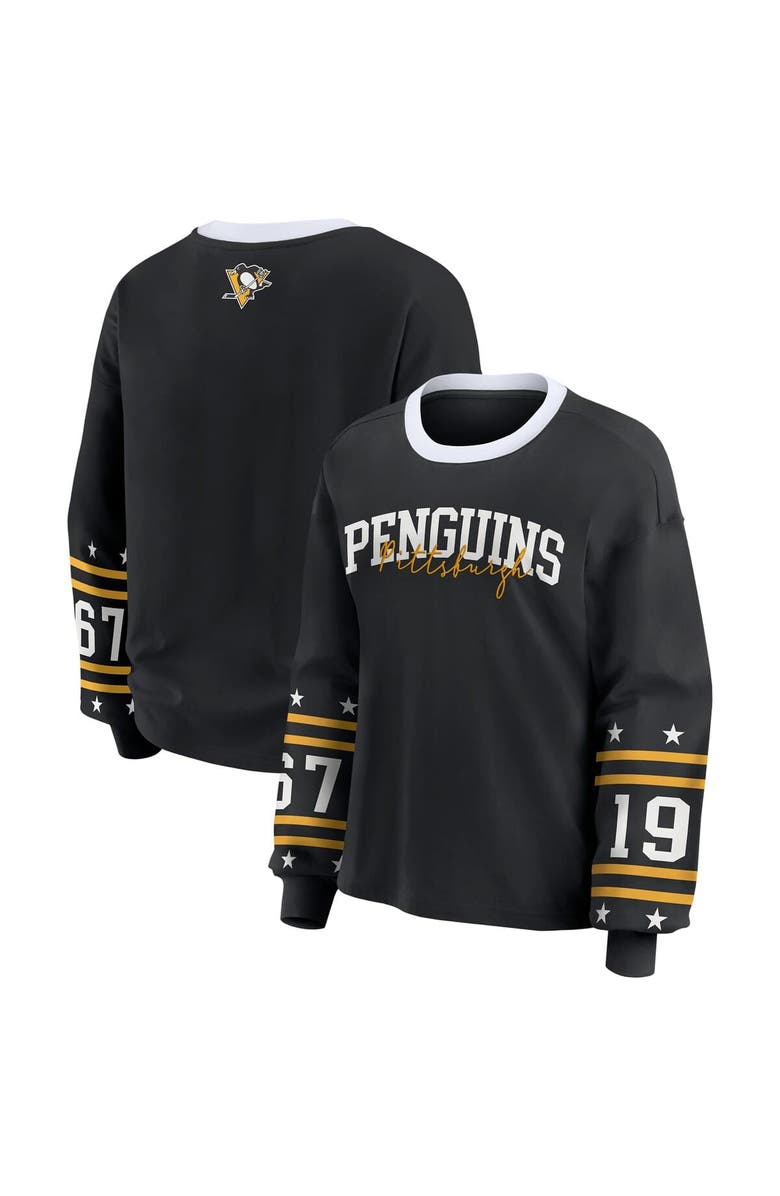 WEAR by Erin Andrews Women's WEAR by Erin Andrews Black Pittsburgh Penguins Long-Sleeve Sport T-Shirt, Alternate, color, Black