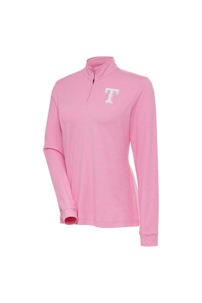Women's Antigua  Pink Texas Rangers Mentor Quarter-Zip Pullover Top, Alternate, color, Pink