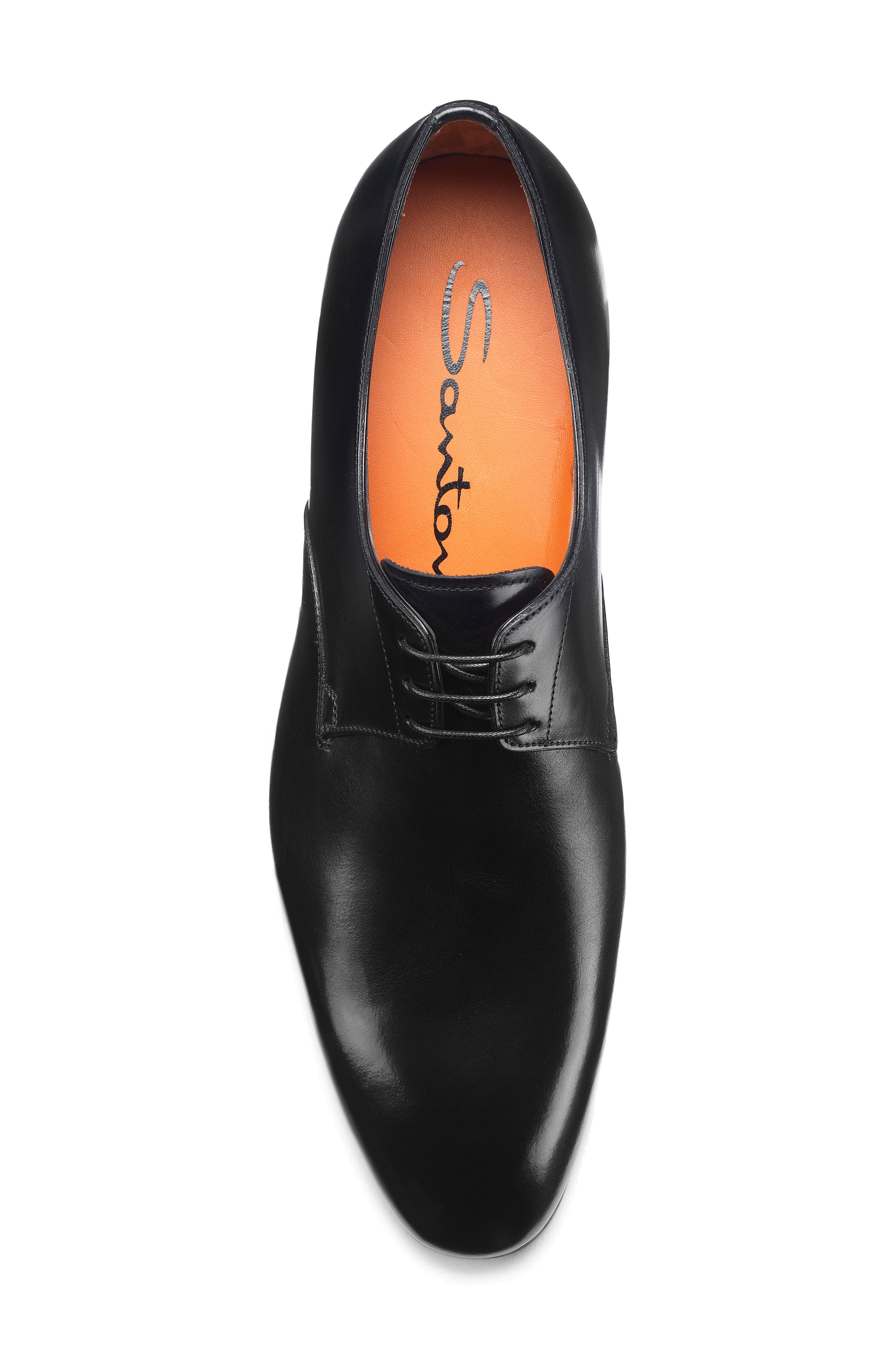 Santoni Induct Plain Toe Derby, Alternate, color, Black