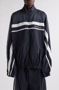 Balenciaga Oversize Distressed 50/50 Stripe Track Jacket