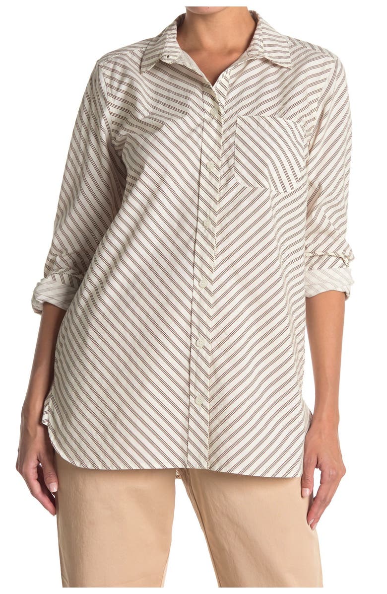 Ganni Swimton Button Front Shirt, Main, color, 