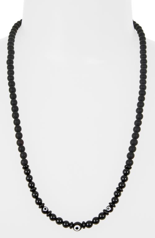 Caputo & Co . Evil Eye Beaded Necklace In Black Onyx