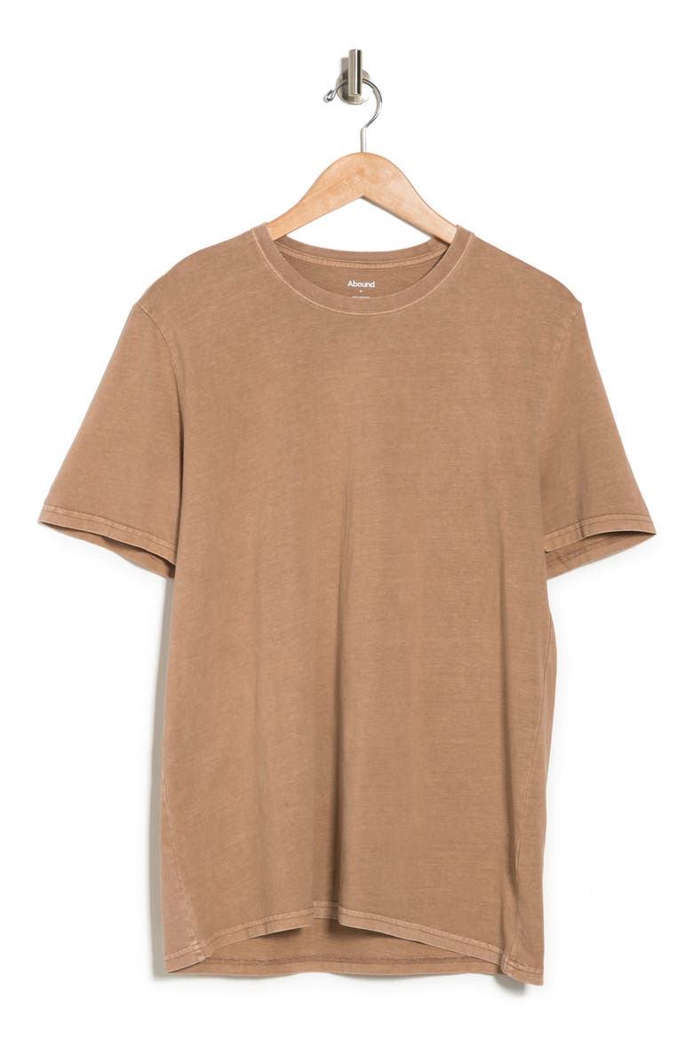 Acid Wash Crew Neck T-Shirt, Alternate, color, BROWN BARK