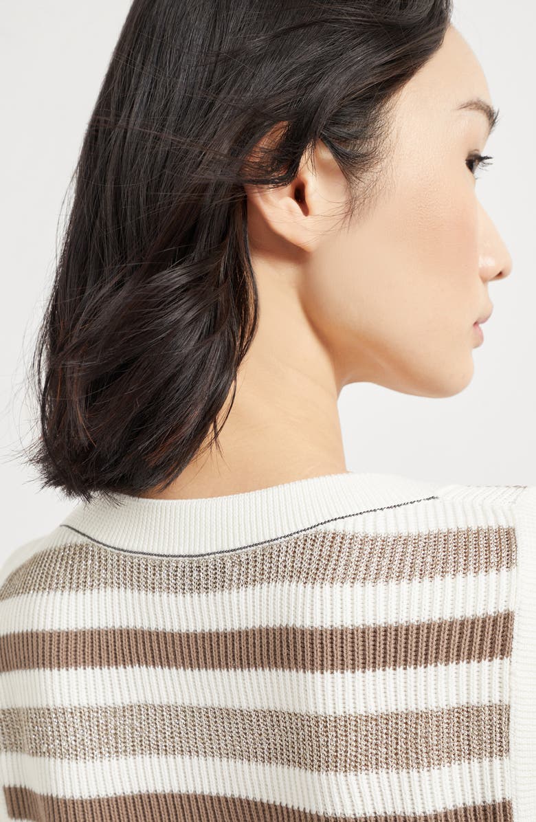 Brunello Cucinelli Knit top with monili, Alternate, color, Beige