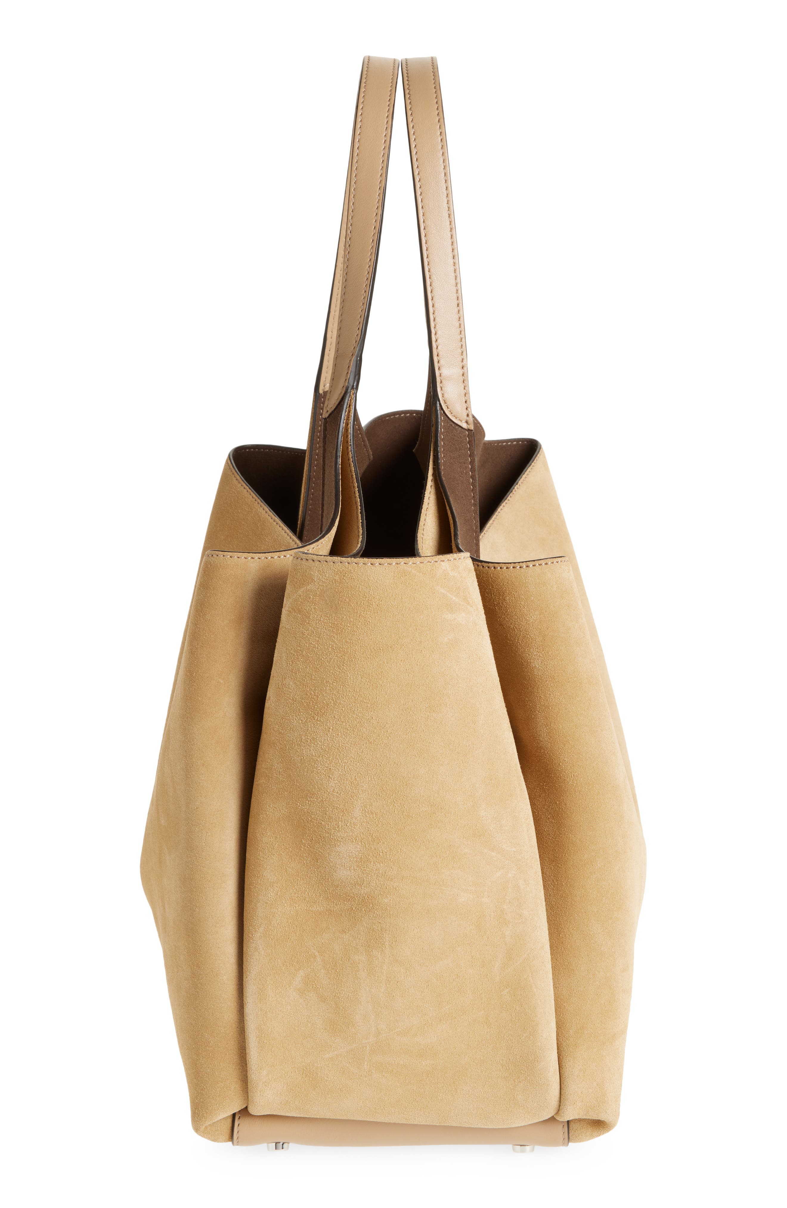 Tod's Medium Apa Suede Tote, Alternate, color, Biscotto/ Ginger
