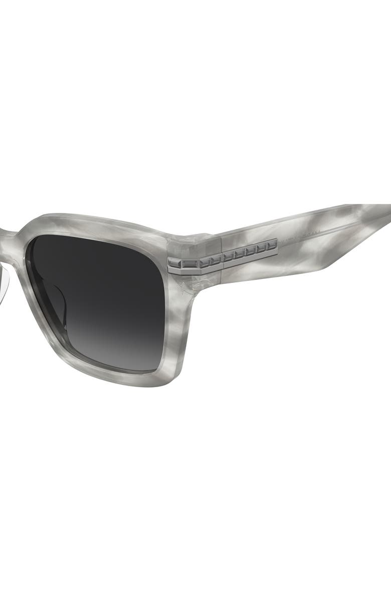 Stuart Weitzman 54mm Gradient Polarized Square Sunglasses, Alternate, color, Grey Havana/ Dark Grey Sf