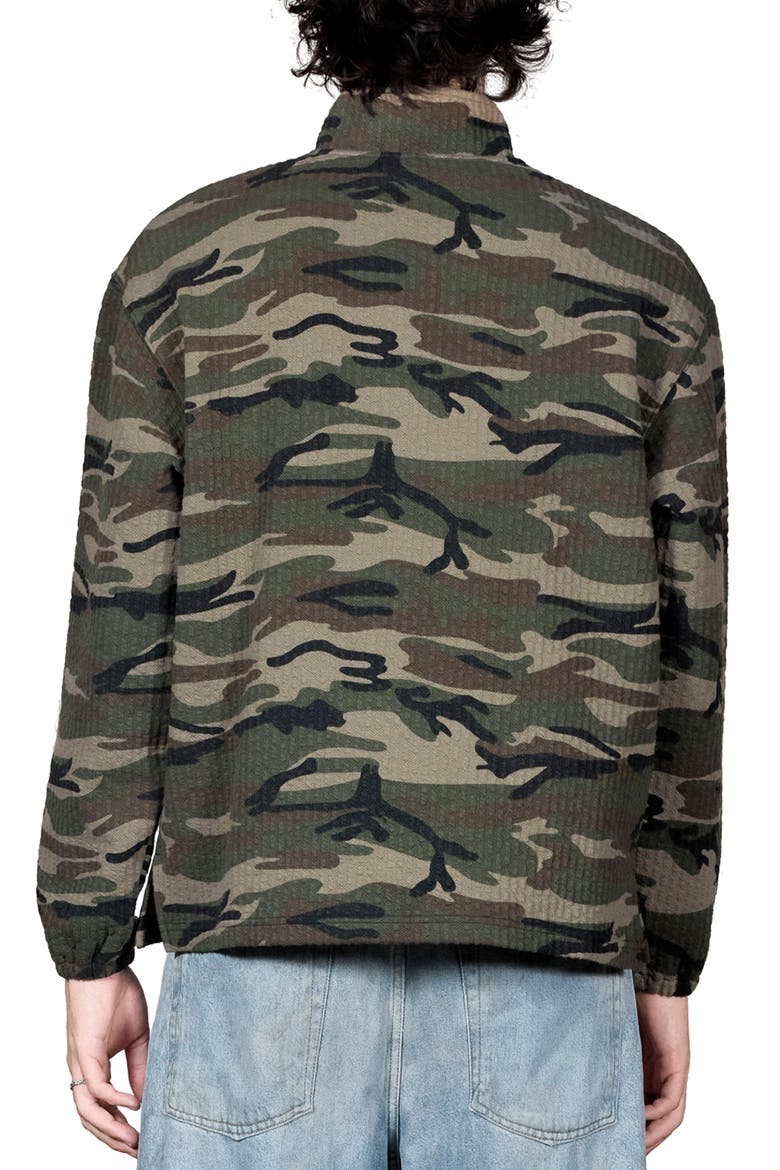 Textured Camo Quarter Zip Pullover, Alternate, color, CAMO