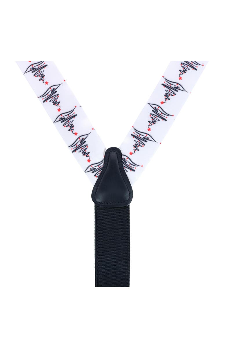 Trafalgar McCallister Contemporary Christmas Tree Silk Button End Suspenders, Alternate, color, 