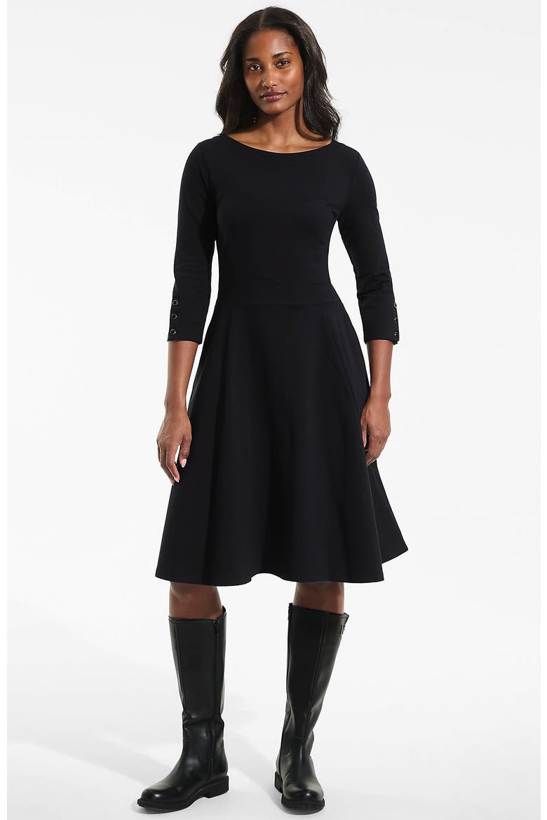 Starfish 3/4 Sleeve Dress, Main, color, Black