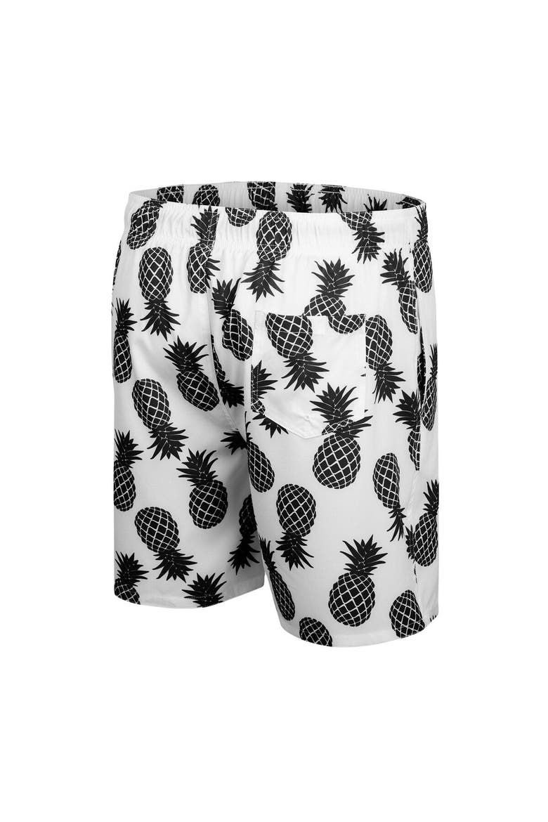 Men's Colosseum White Iowa Hawkeyes Pineapples Swim Shorts, Alternate, color, White