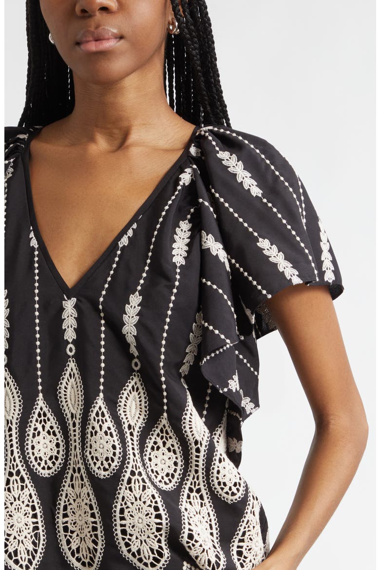Bettie Embroidered Top, Alternate, color, BLACK LACE