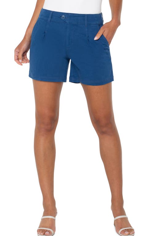 Liverpool Los Angeles Pleated Trouser Shorts In Goddess Blue