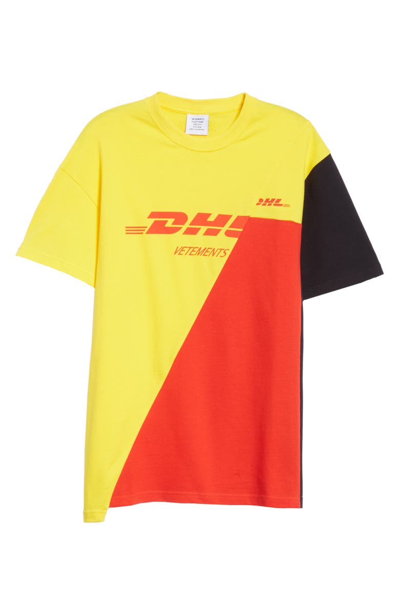 VETEMENTS DHL Cut-Up Tee, Alternate, color, 