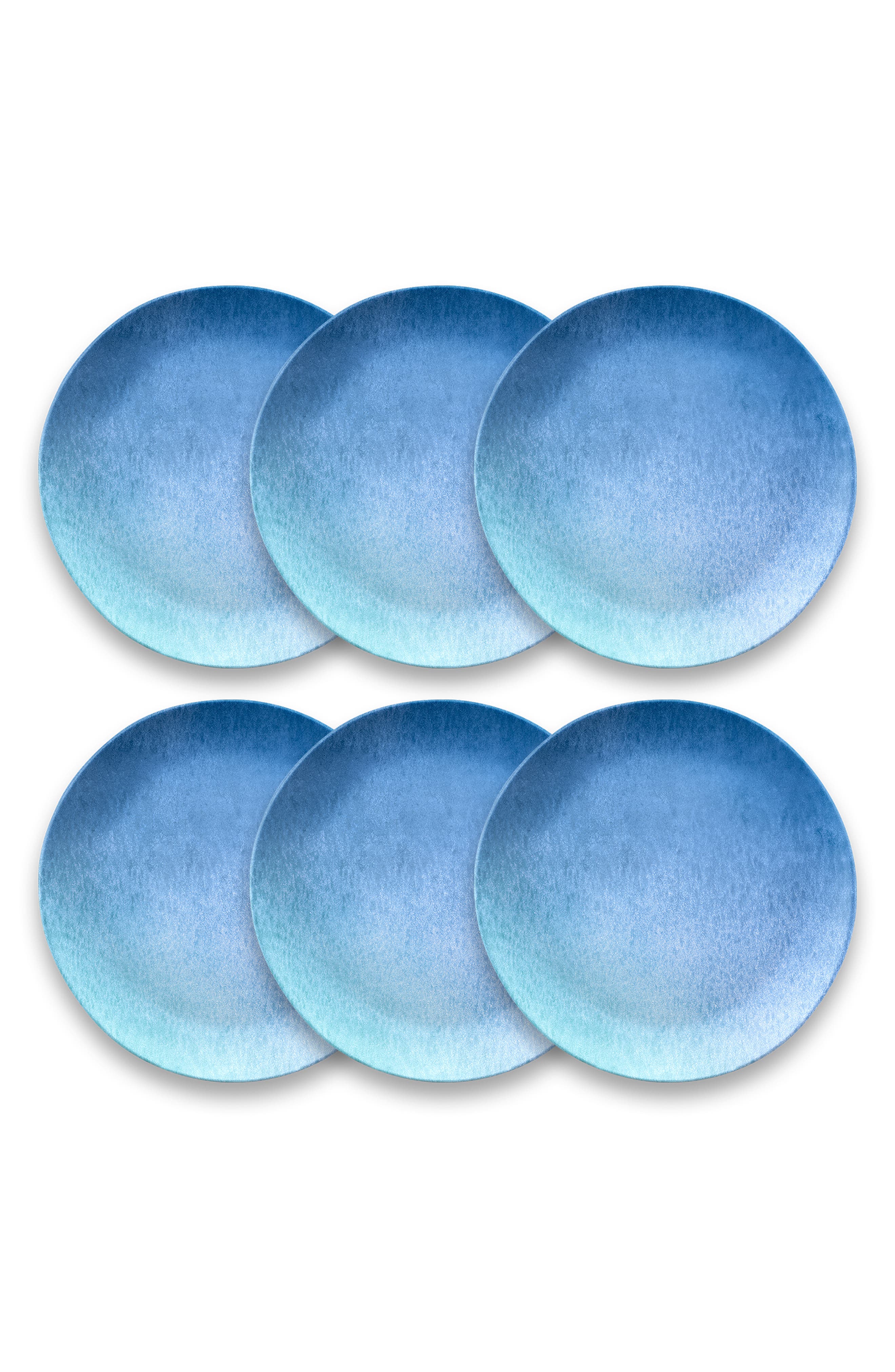 TarHong 6-Piece Oceanic Ombré Salad Plate Set