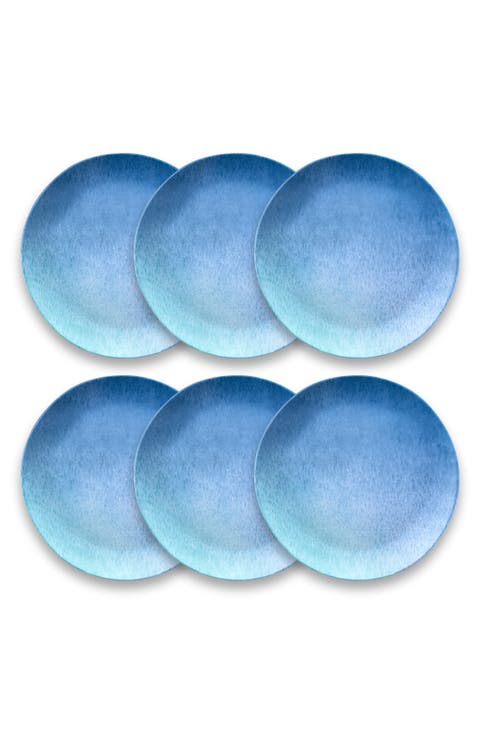 6-Piece Oceanic Ombré Salad Plate Set