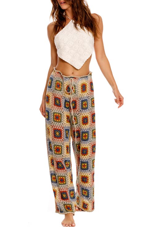 Flower Harvest Cotton Knit Crop Cover-Up Top