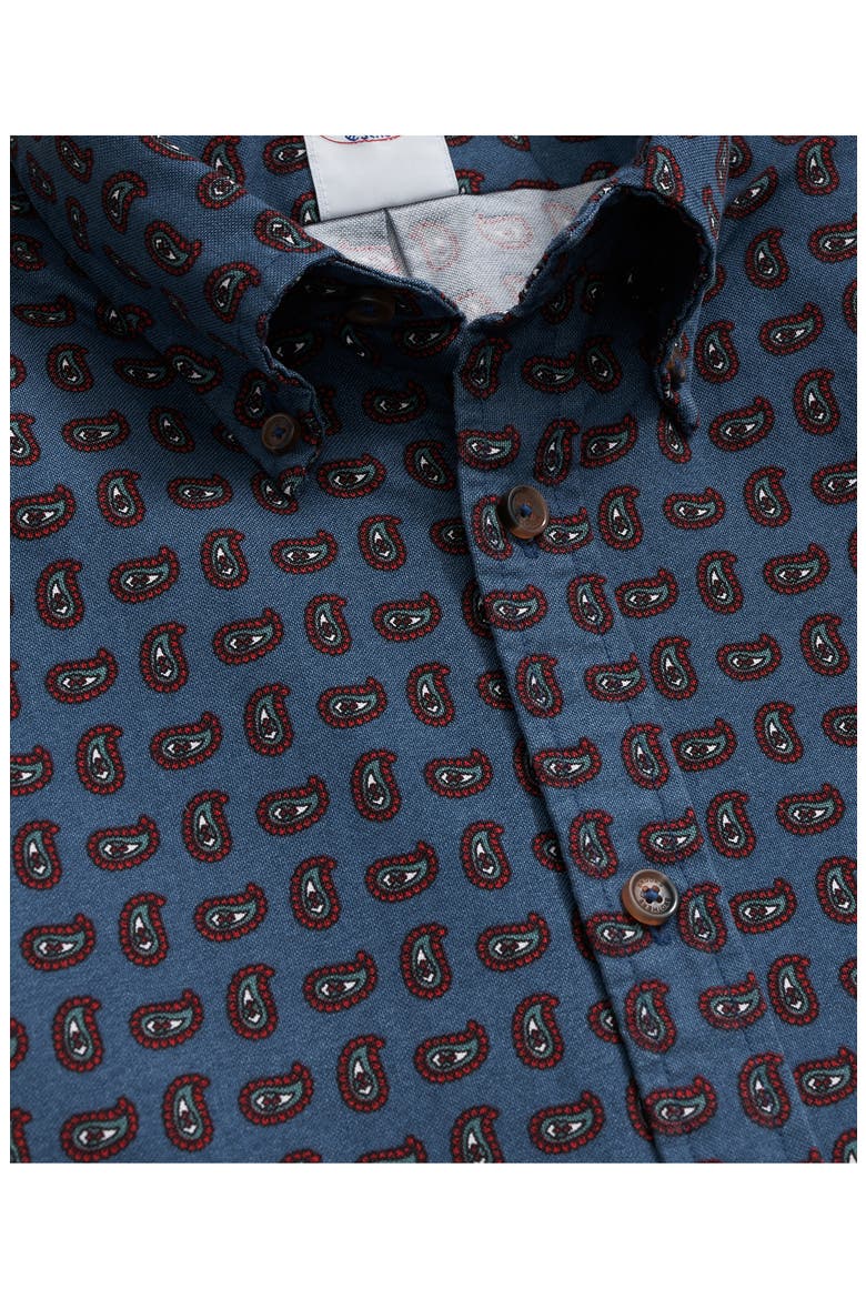 Paisley Regular Fit Button Down Shirt, Alternate, color, NAVY