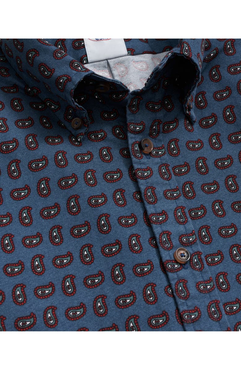 Brooks Brothers Paisley Regular Fit Button Down Shirt, Alternate, color, Navy