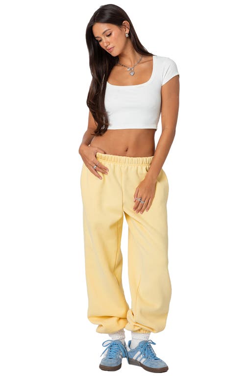 Edikted Clark Oversize Cotton Blend Sweatpants In Yellow