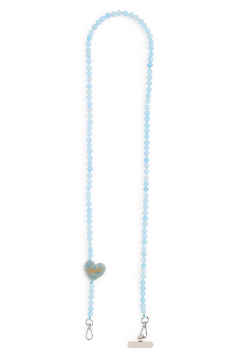 Mama Heart Beaded Crossbody Phone Strap, Main, color, BABY BLUE