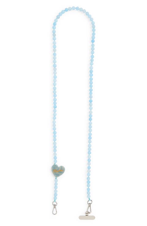 Mama Heart Beaded Crossbody Phone Strap