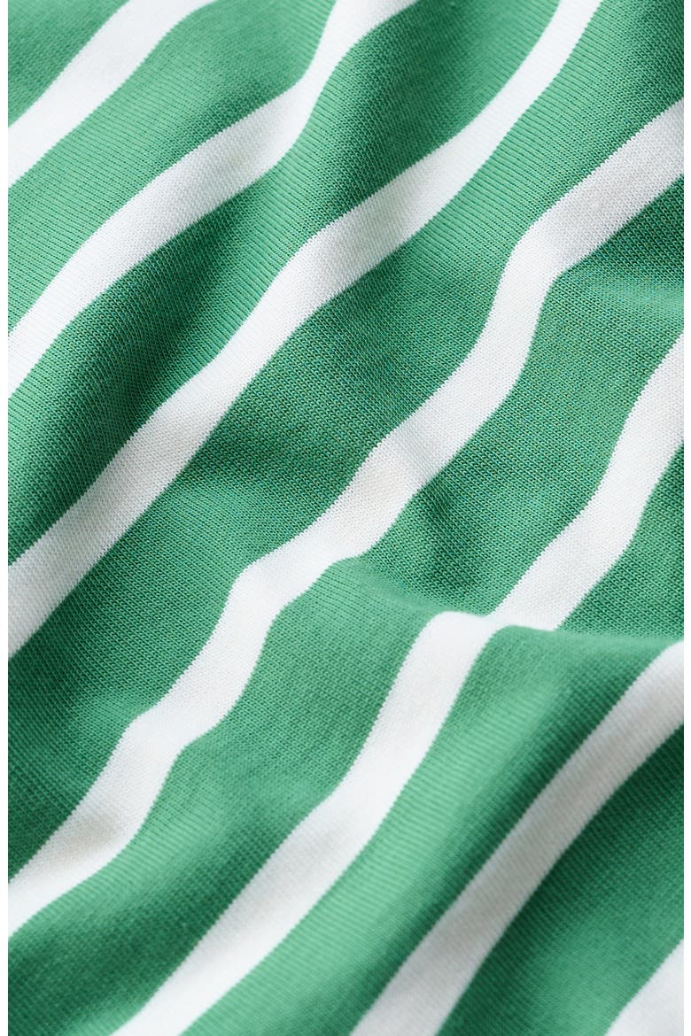 Sailor Stripe Three Quarter Sleeve Organic Cotton T-Shirt, Alternate, color, BRETON PEA POD