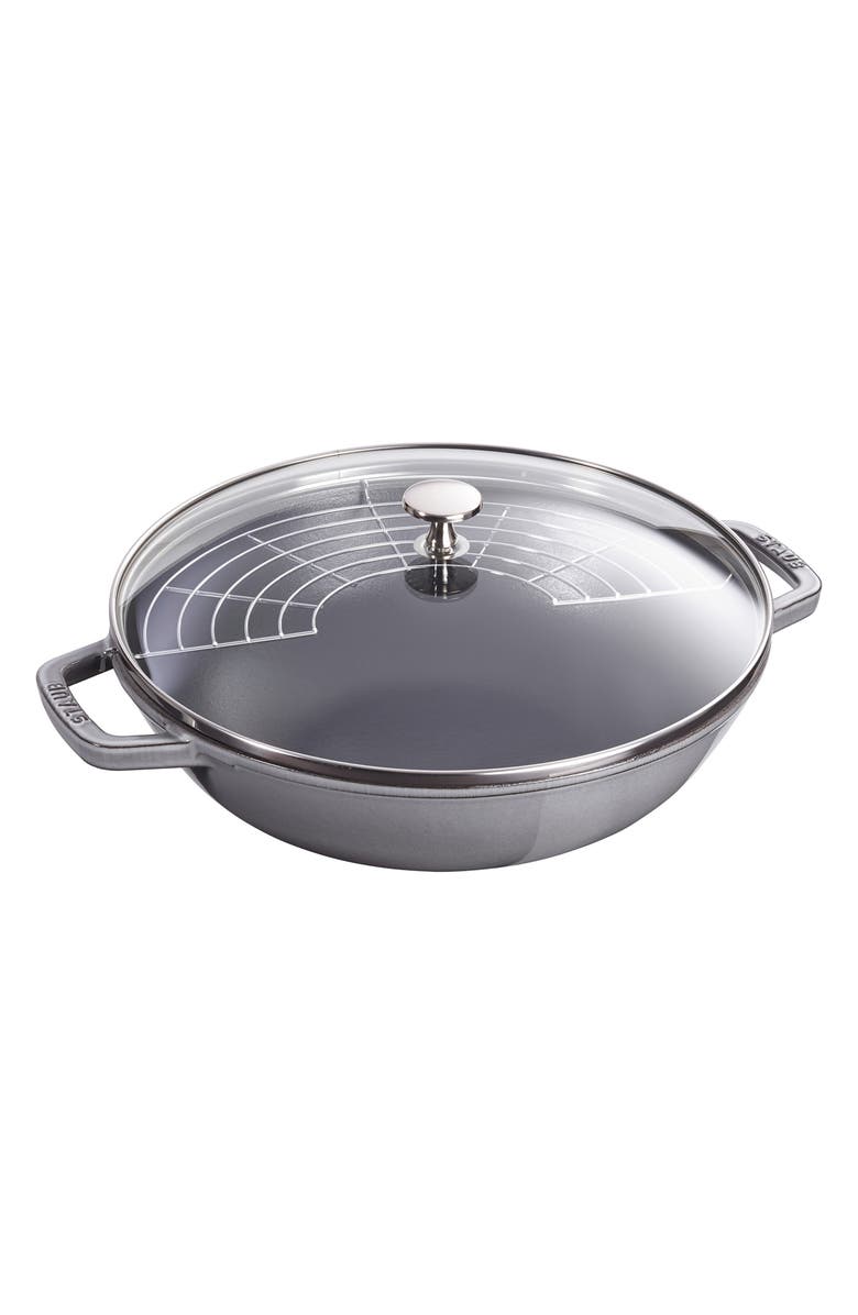 Staub 4.5-Quart Enameled Cast Iron Perfect Pan, Main, color, Graphite