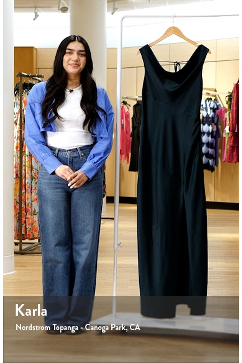 Lea Cowl Neck Satin Gown video