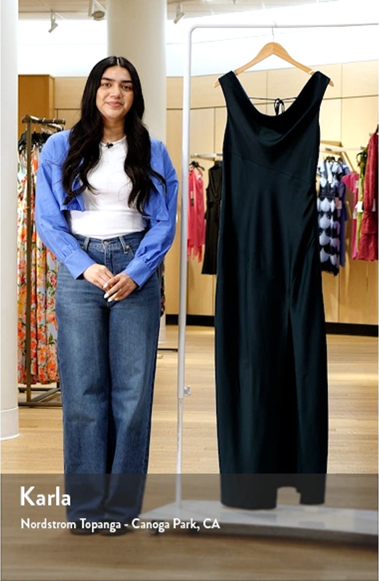 Lea Cowl Neck Satin Gown, sales video thumbnail